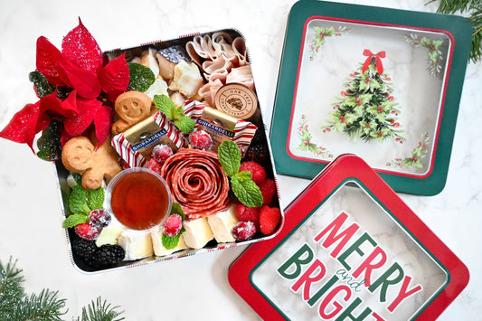 7.5” Christmas Charcuterie Tin Square